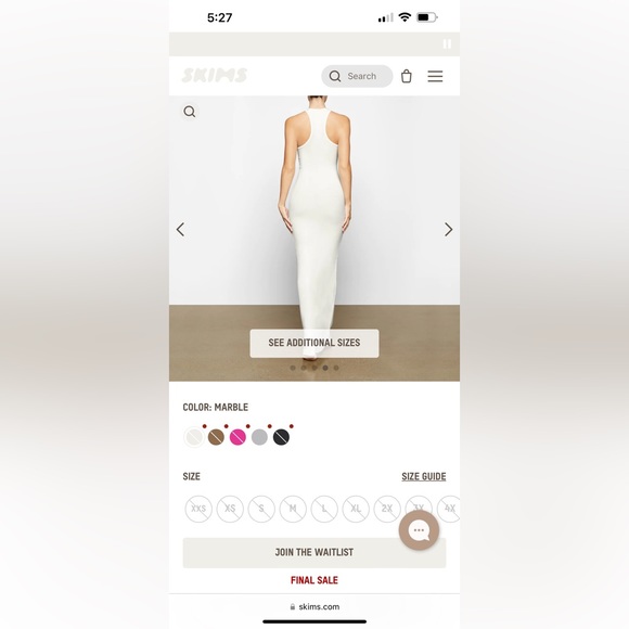 Skims white shimmer marble foil soft lounge shimmer racer back maxi dress - Picture 3 of 11